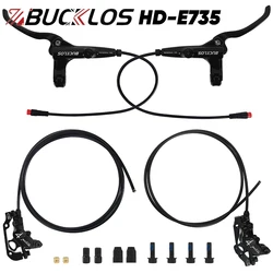 BUCKLOS HD-E735 E-Bike Hydraulic Brake 1150mm 1950mm 4-Piston Power Off Hydraulic Brake for Ebike Scooter MTB Bicycle Parts