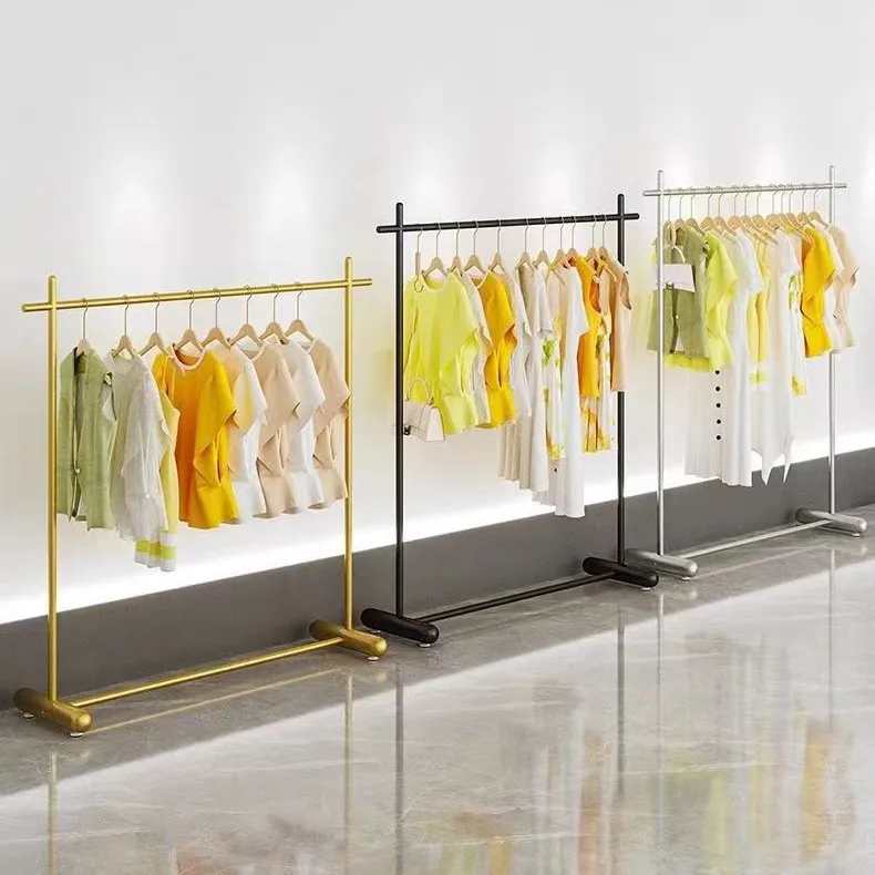 Clothing store display rack floor-standing women's clothing store hanging hanger shelf side hanging clothes shelf store display