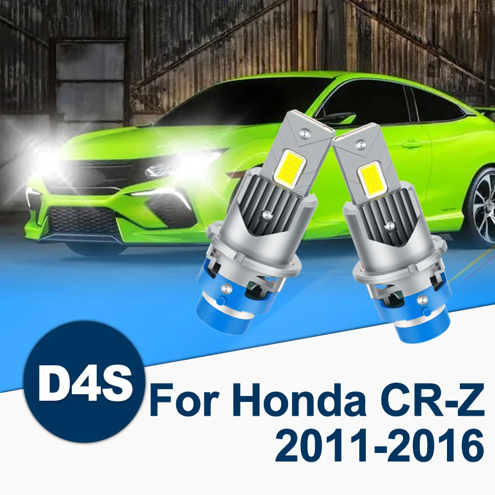 

For Honda CR-Z 2011-2016 D4S LED Headlight Xenon 6000k White HID Bulbs Conversion fan Cooling Design 1:1 Size Headlamp