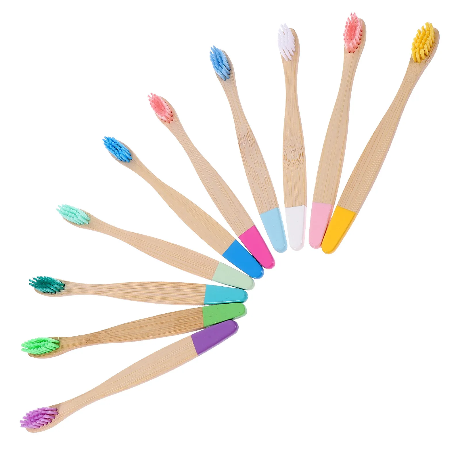 

10Pcs Soft Bristles Bamboo Toothbrush Children Wear-Resistant Portable Kids Toothbrush Household Travel Kids Toothbrushes