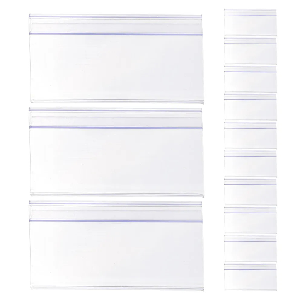 20Pcs Clear Plastic Price Tag Holders Shelf Label Stand Transparent Display for Supermarket Retail Pharmacy Merchandise