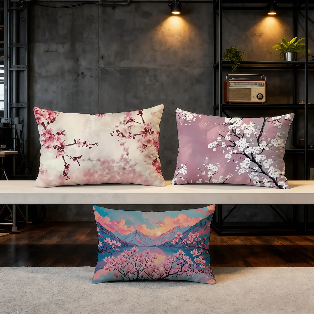 Japanese Cherry Blossom cushion cover Hit Product Home Sofa living Room Double-sided Soft Decorative Pillow Cover