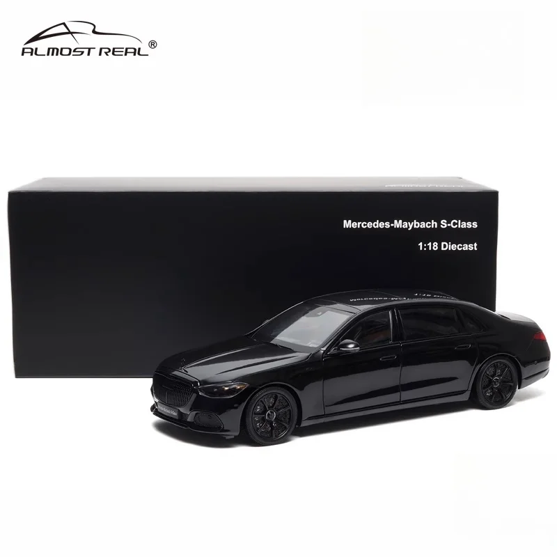 1:18 Mercedes-Maybach S-Class Dark Night series, alloy die-cast static miniature car fashion play model,adult collection pieces.