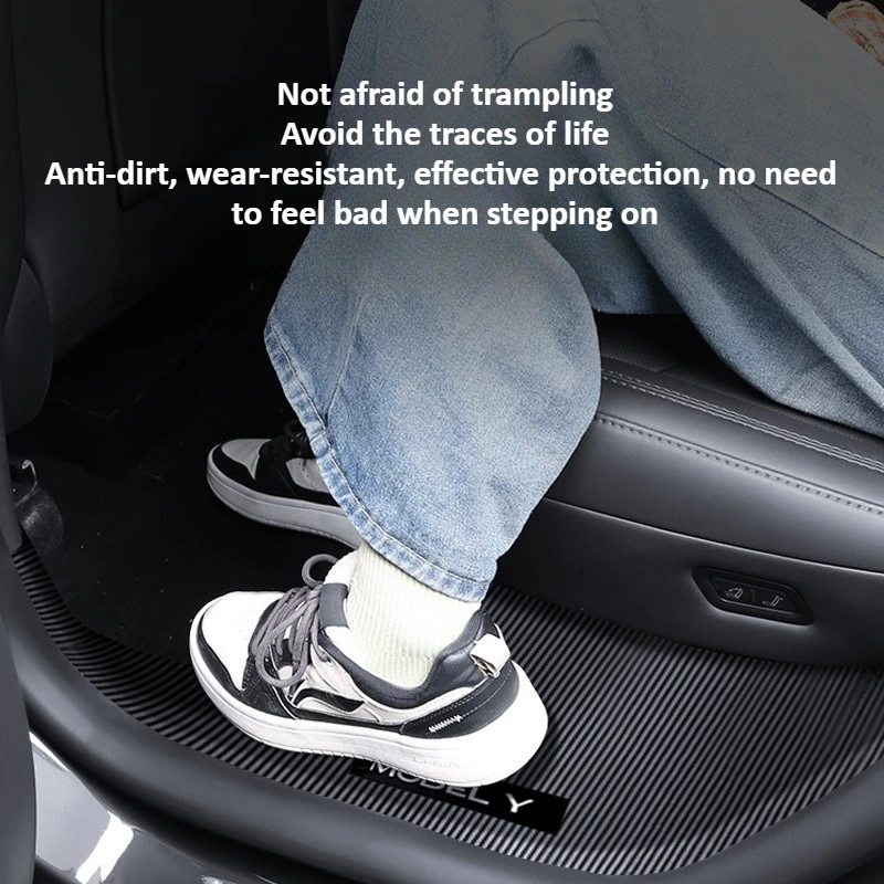 Protector de alféizar de puerta ABS para Tesla Model Y Juniper 2025 + umbral de puerta, placa protectora, Pedal, tira de protección contra patadas, almohadillas impermeables