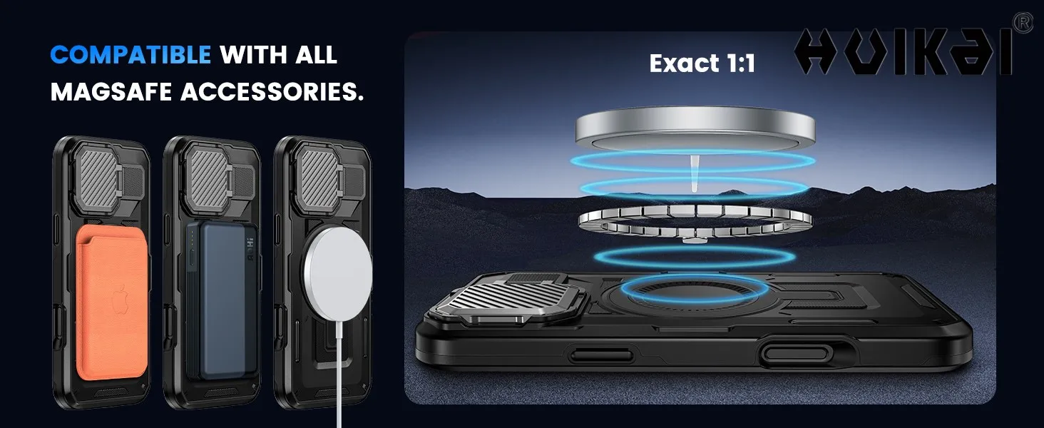 Hülle für iPhone 18 Pro Max, 18 Pro, 17e, 16e, 16 Pro, 15, 14 mit Kamera-Ständer, magnetischer Funktion, stoß- und kratzfest, schützende Hartschale – Detail 4