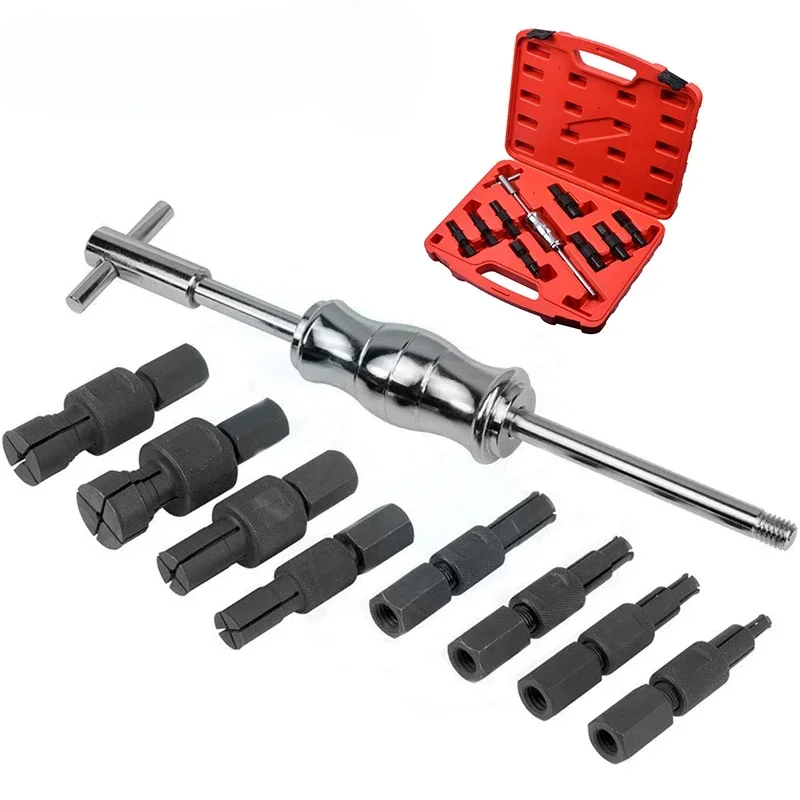 

9/10pc Blind Hole Kit Slide Hammer Pilot Internal Bearing Puller Bearing Extractor Removal Tool Kit