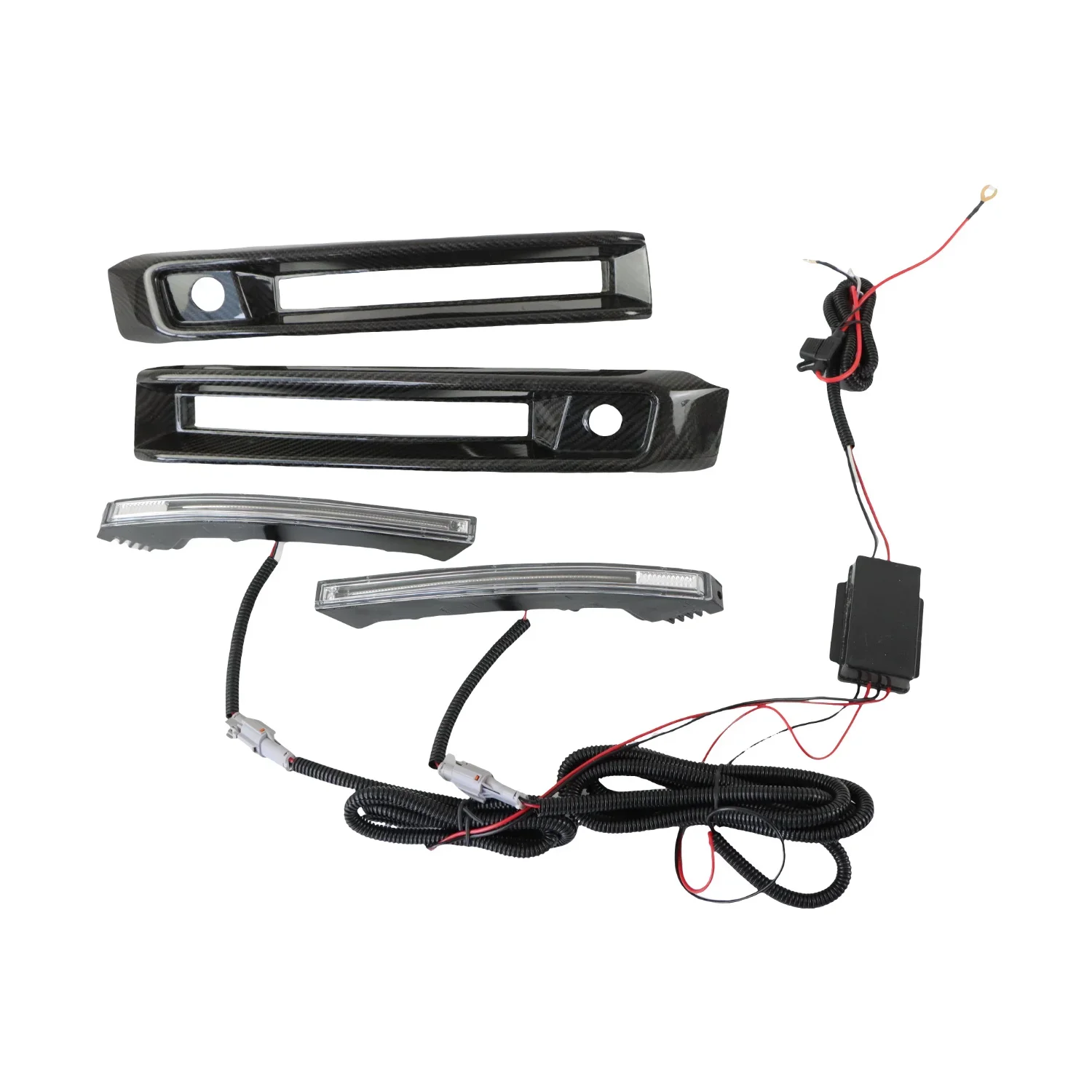 Pop 1Set Carbon Fiber Front Bumper Cover LED Light Decoration Fo Mercedes Benz W463A W464 G63 AMG 19-23 Car Engine Replacement P