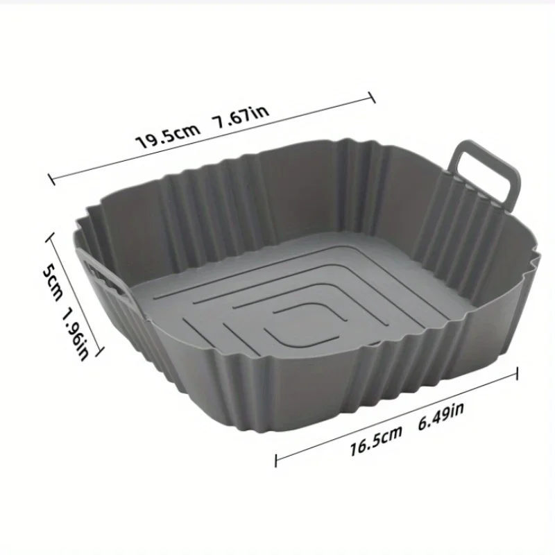 1pc of 22cm silicone air fryer oven baking plate pizza fried chicken silicone basket reusable air fryer liner accessory