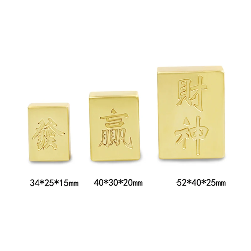 One piece Engraved Brass Mahjong Gift Guangdong Mahjong Card Colored Cartoon Mahjong Gold Gift Personalized Small Mahjong Mj57