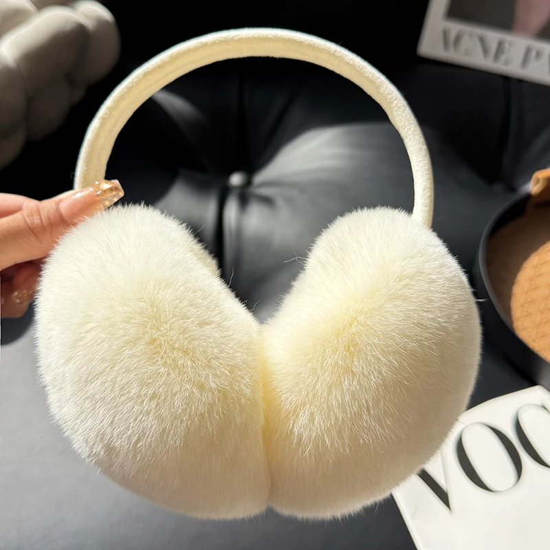نمط جديد النساء 100% الطبيعية ريال ريكس الأرنب الفراء غطاء للأذنين الشتاء موضة الفتيات ريكس الأرنب الفراء غطاء للأذنين الروسية أفخم الفراء إيرفلاب #2