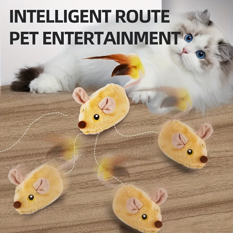 Simulation remote control electric indoor cat and mouse toy rechargeable induction boredom reliever wireless cat chasing pet toy