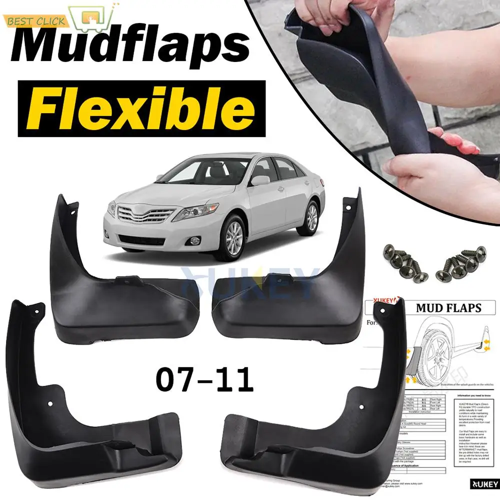 For Camry Altis Aurion XV40 2007 2008 2009 2010 2011 Flexible Mud Flaps Mudflaps Splash Guards Mudguards Car Styling