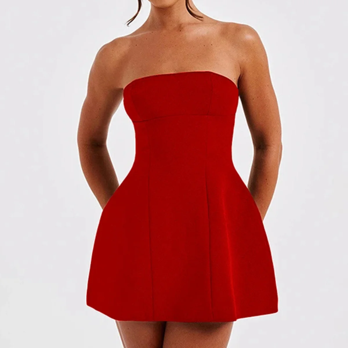 เซ็กซี่ A-Line มินิเดรสผู้หญิงแฟชั่น Hollow Out สั้น Vestidos ฤดูร้อน Femme ปิดไหล่ Elegant Party ชุดเข้ารูป