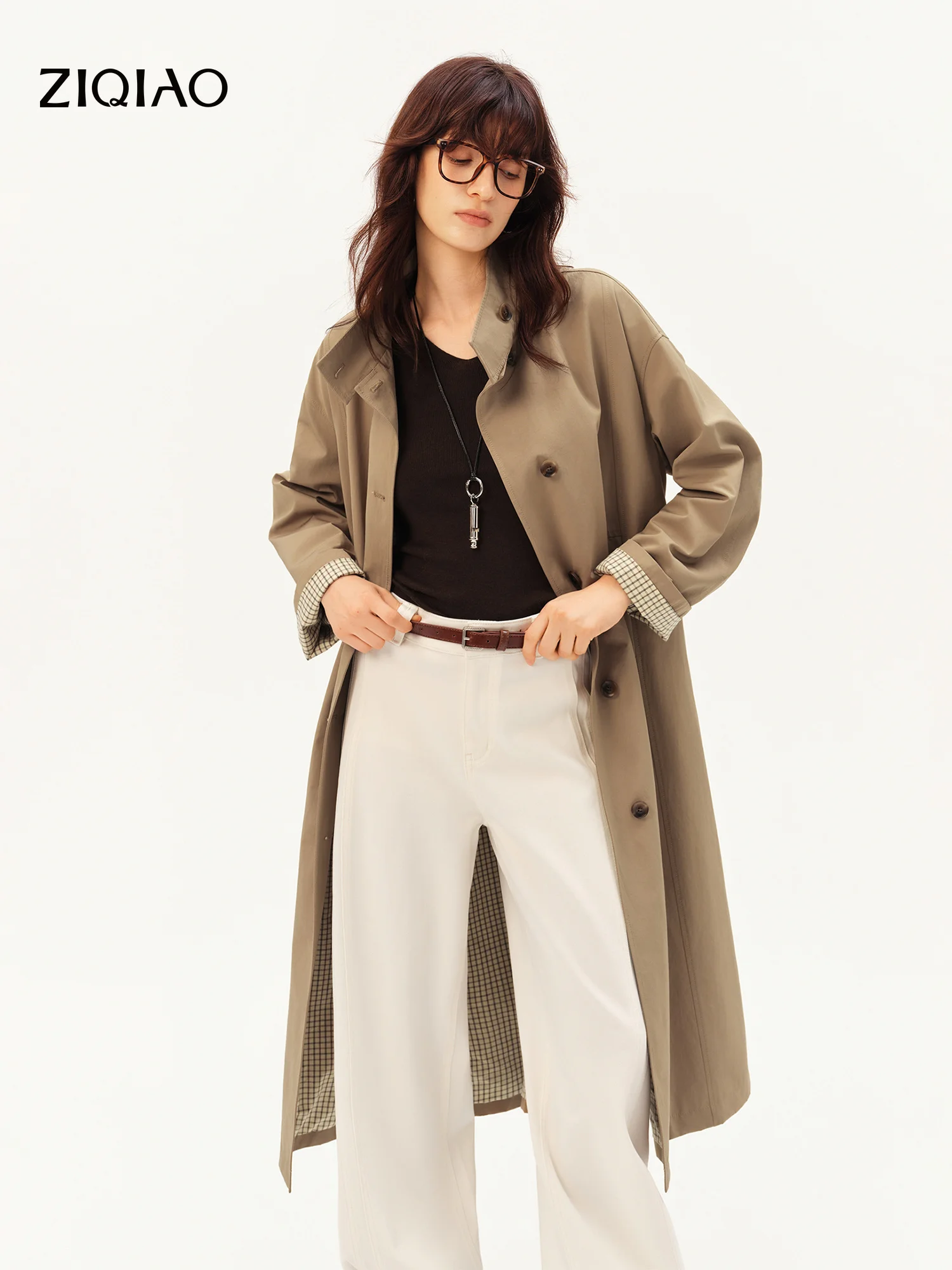 Trench Coat Formal - ZIQIAO 2026 Осенний женский тренч с