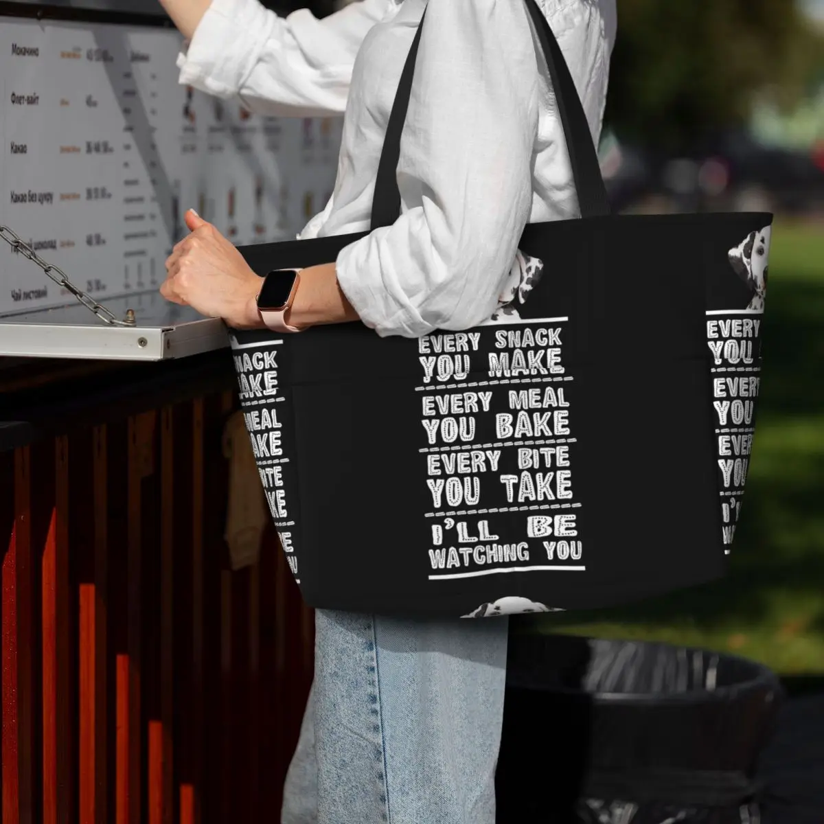 

Пляжная большая сумка с далматинцем «Каждая закуска, ты запекаешь», спортивная сумка для спортзала, йоги, большая сумка-тоут, женская дорожная сумка, сумка для фитнеса