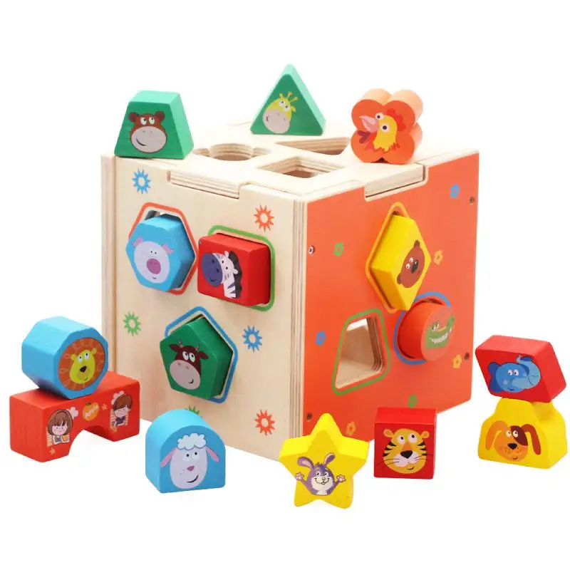 

Geometric Shape Educational Toy Wooden Intelligence Box Early Education Disassembly Set Volume Shape Matching Children's Toys