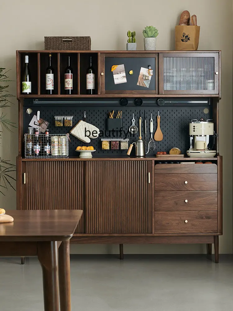 Solid wood dining cabinet,  high wine cabinet, integrated storage, tea and water cabinet, wall facing kitchen, bowl cabinet