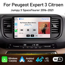 Car Radio For Citroen Jumpy 3 SpaceTourer For Peugeot Expert 3 For Toyota Proace 2016 - 2021 Carplay 2din Android Auto Stereo