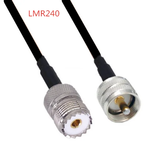 LMR240 50-4 RF coaxial cable UHF PL259 Male to UHF SO239 Female jack Connector LMR-240 Low Loss Coax Pigtail Jumpe Cable