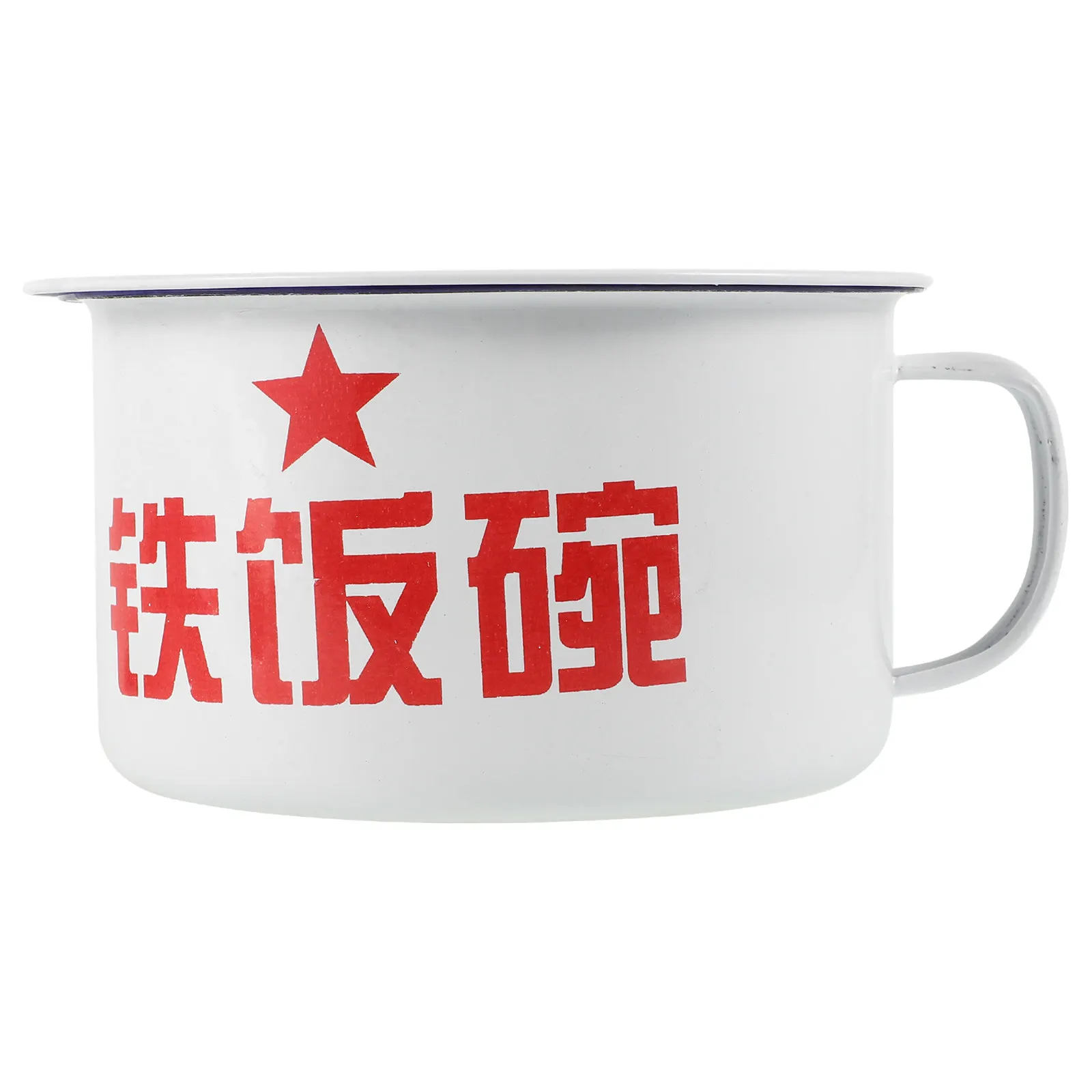 

Retro Enamel Noodle Bowl Lightweight Non Slip Fruit Salad Soup Bowl for College Dorm Office Home Kitchen Household Tableware