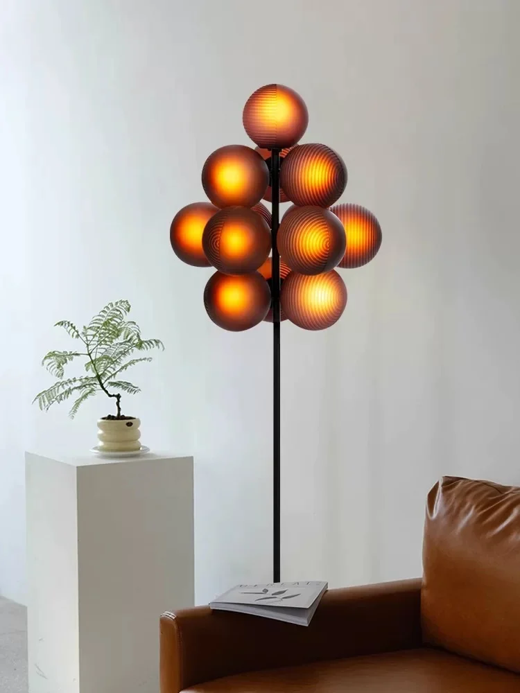 Living room floor lamp, sofa side, modern, simple, creative, personalized grape glass lamp, bedroom lamp, study desk lamp