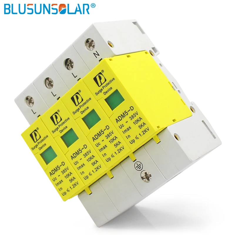 SPD 4P 20KA 110V 220V 380V AC Din Rail SPD Anti-Lightning Voltage Surge Protector Device