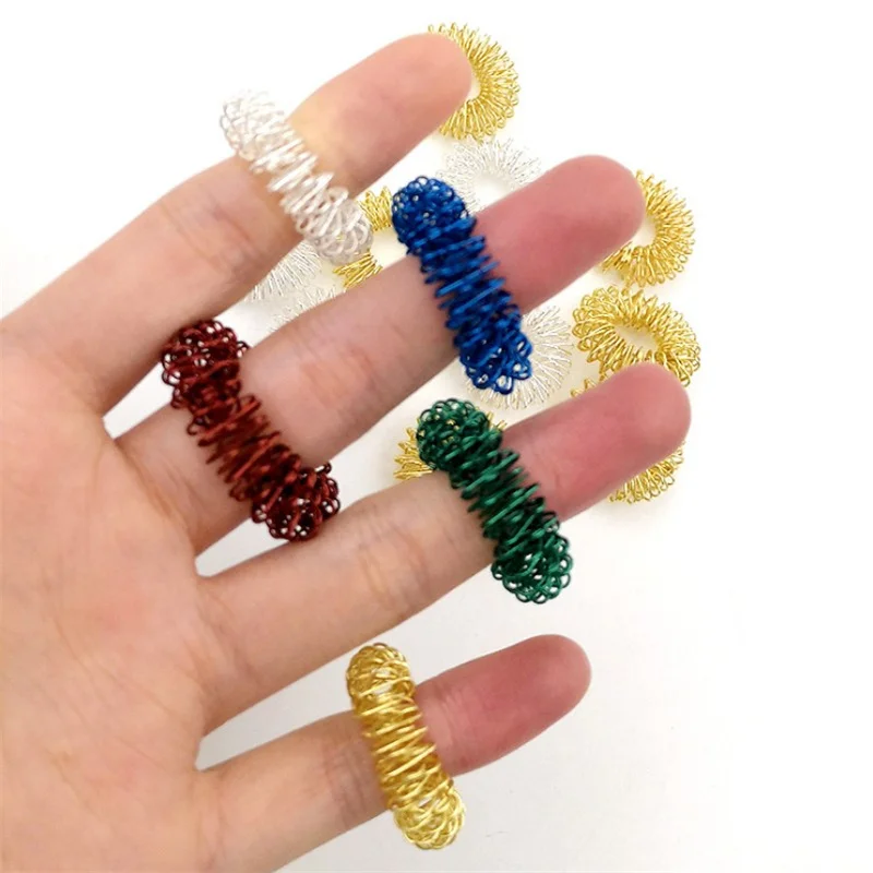 10pcs/Lot Finger Massage Ring Acupuncture Ring Health Care Body Massager Relax Hand Massage Tool