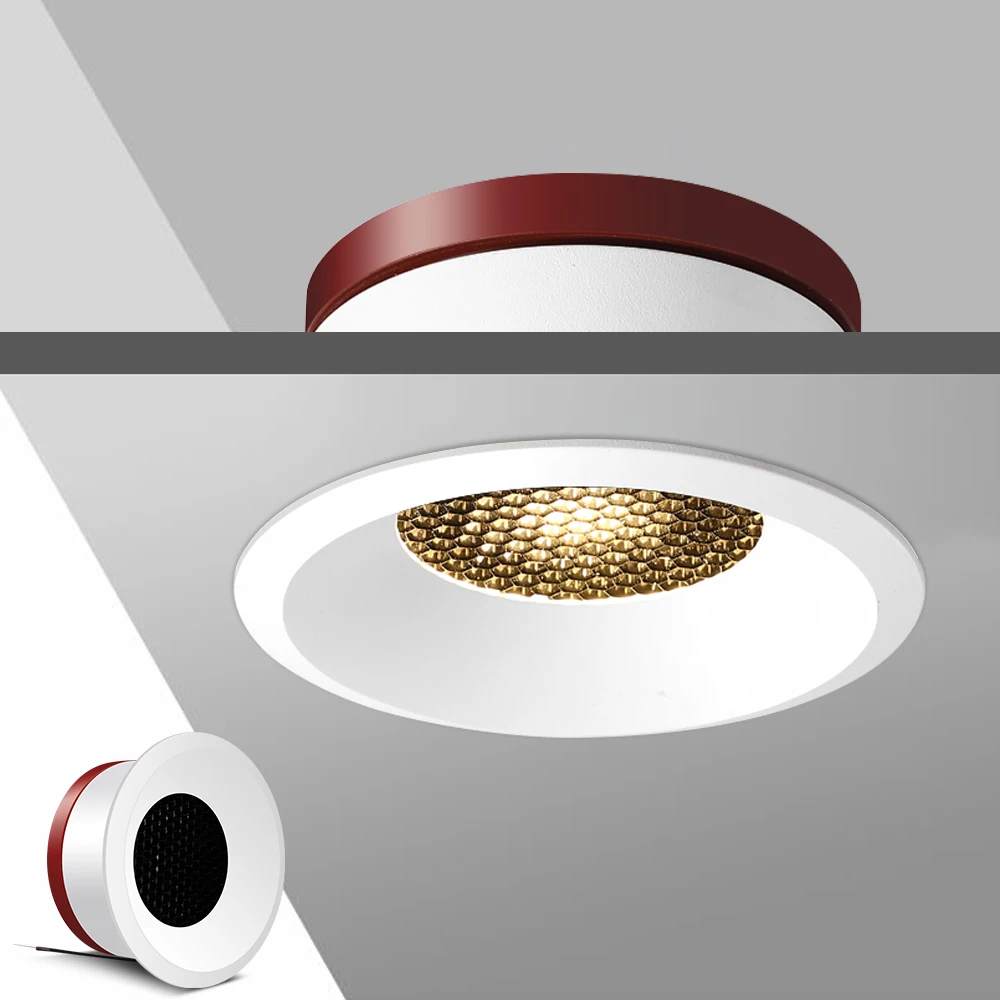 

Honeycomb Nest Anti Glare Lens COB Recessed Downlight 5W 7W 12W 15W Round LED Ceiling Spot Light Picture Background
