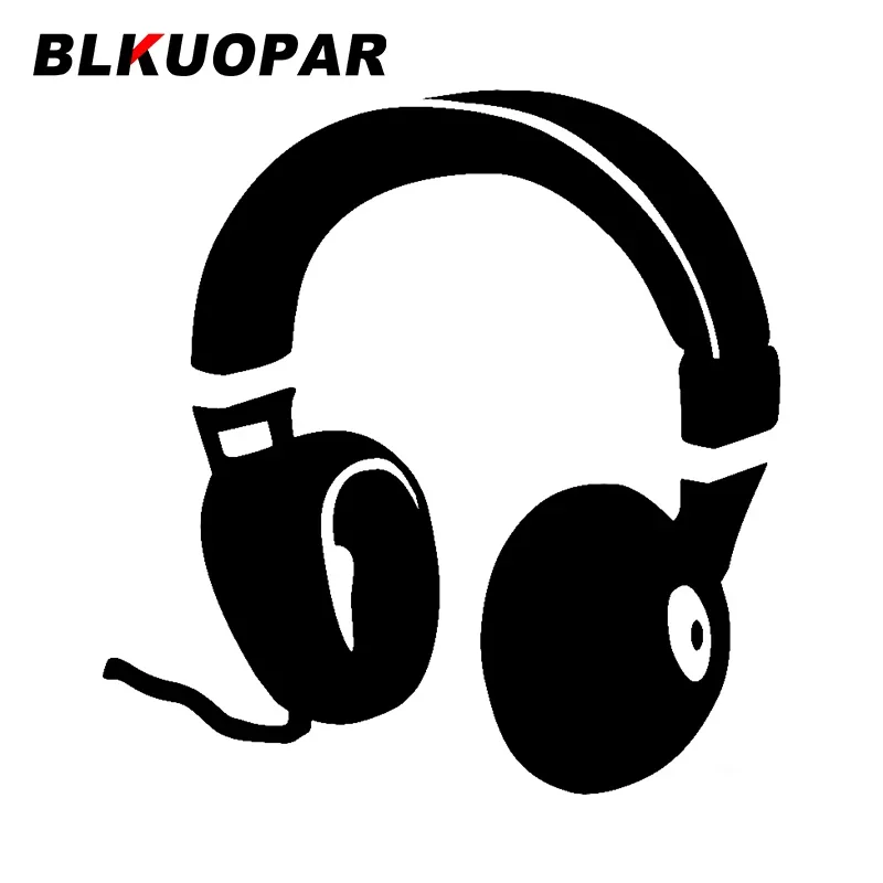 

BLKUOPAR for Headphones Music Car Sticker Creative Occlusion Scratch Decal Waterproof Laptop Refrigerator Bumper Car Styling