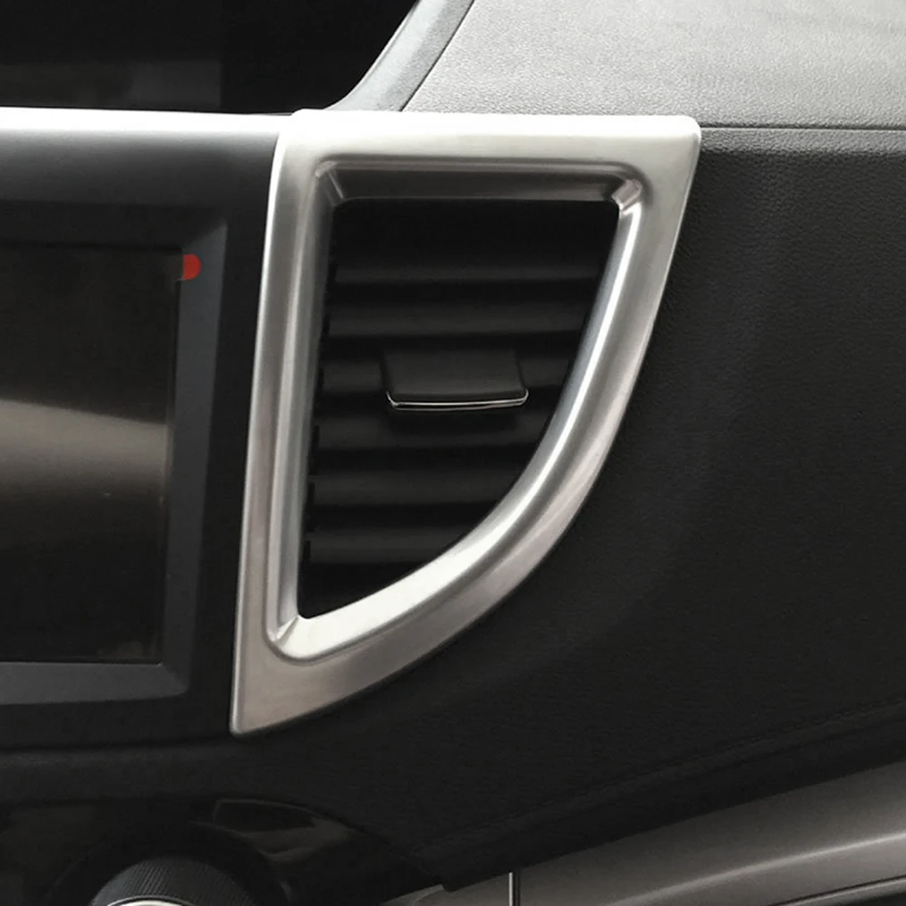 منفذ هواء أمامي للسيارة من الكروم ABS ، غطاء تهوية لمكيف الهواء لسيارة هوندا CRV لوحة