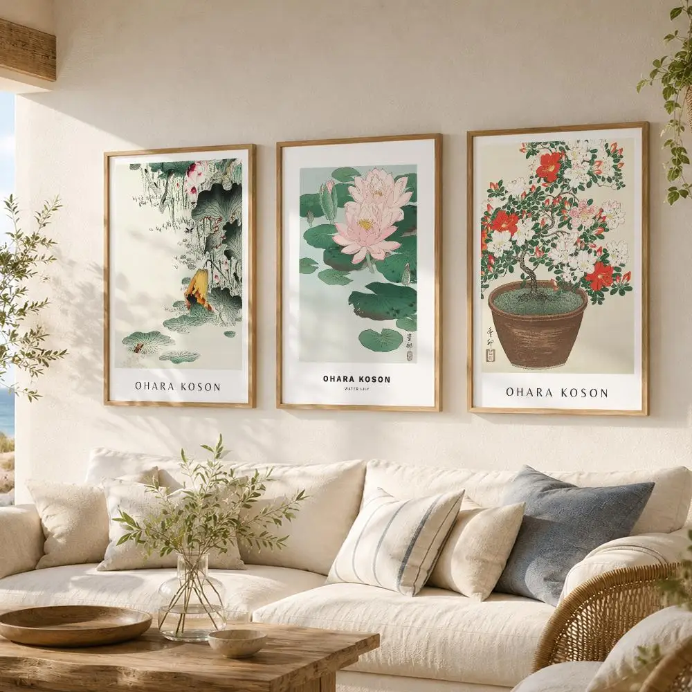 Art O-Ohara Koson Japanese Ukiyo Painting Calligraphy Canvas Poster Bedroom Living Room bar Hallway House interior Wall Decor