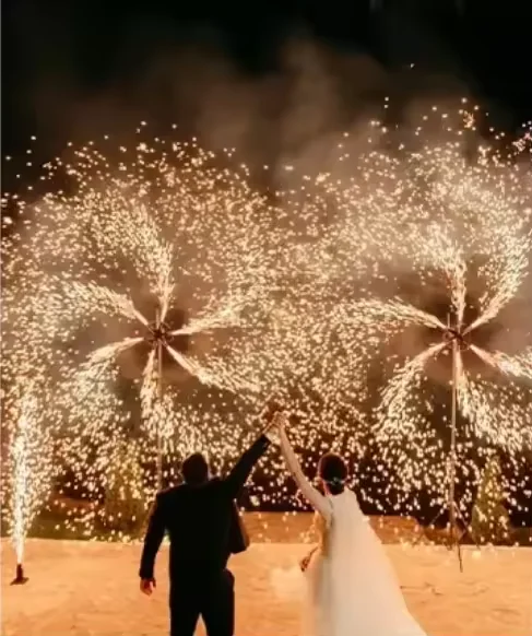 Cold Pyro Stage Firing System Electric Rotate Cold Spark Machine Remote Control Iron Fountain Stages Wedding