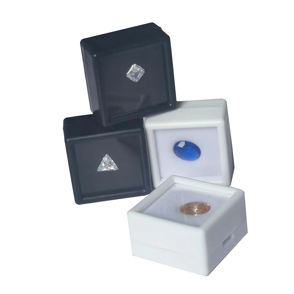 100Pcs Gemstones Display Box Transparent Loose Diamond Box 3cm Stone Gift Packaging Case Zircon Organizer torage Container