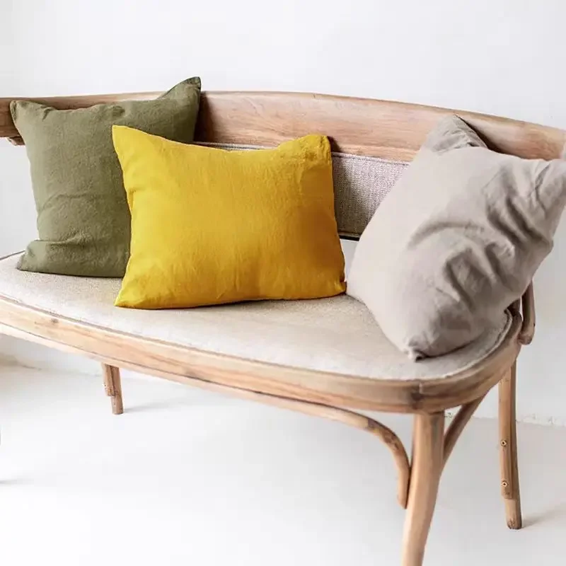Pure Linen Pillowcase,Soft and Comfortable Cushion Cover,Home Decor Sofa Pillows Cover, Living Room Couch Ornament Invisible Zip