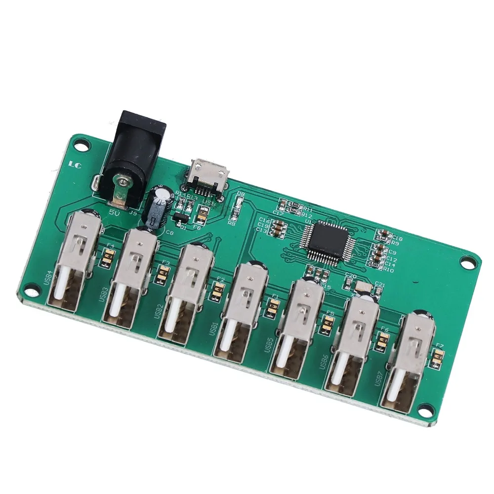 USB2.0 HUB USB2.0 Hub Module DC 5V 1 to 7 Port USB Extension Drive Free with LED Indicators USB Extension Adapter Computer Use