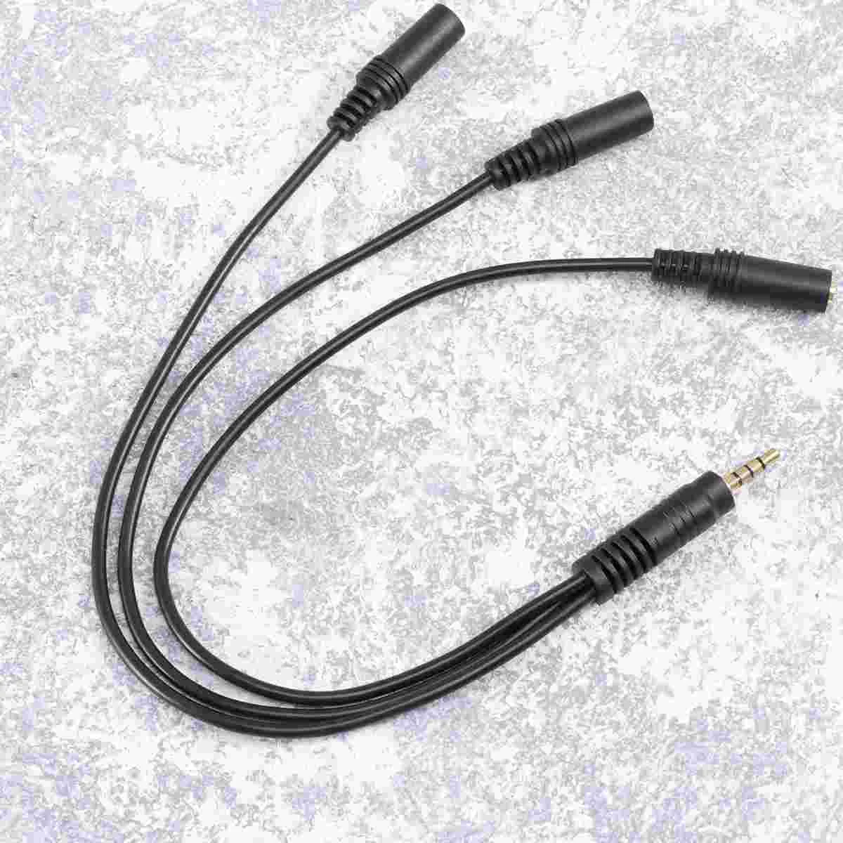 Head Phones Splitter Cable 35mm Audio Headwear Headphone and Microphone Jack for Headset