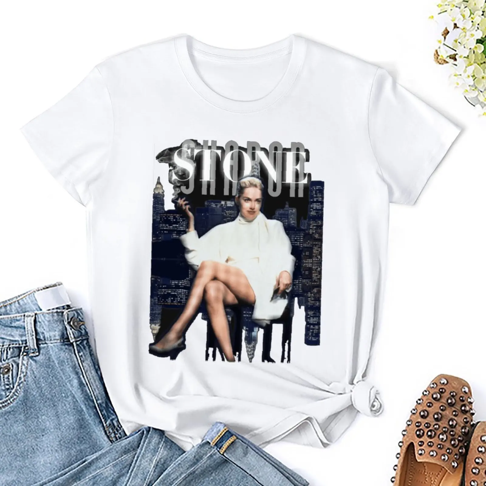 Fresh Sharon Stone Iconic Classic For Sale T-shirt  Motion Top Tee Funny Cute Home