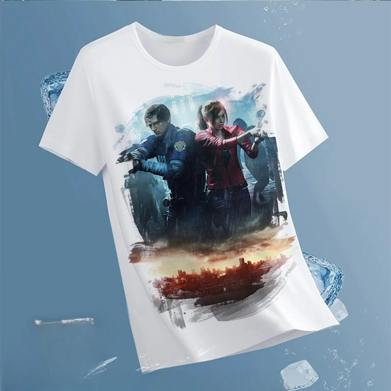 Resident Evil, Lyon, Ada, Gill, Peripheral Women's Fashion Short Sleeve T-Shirt T-Shirt Half Sleeve Clothing Apparel Anime Tide