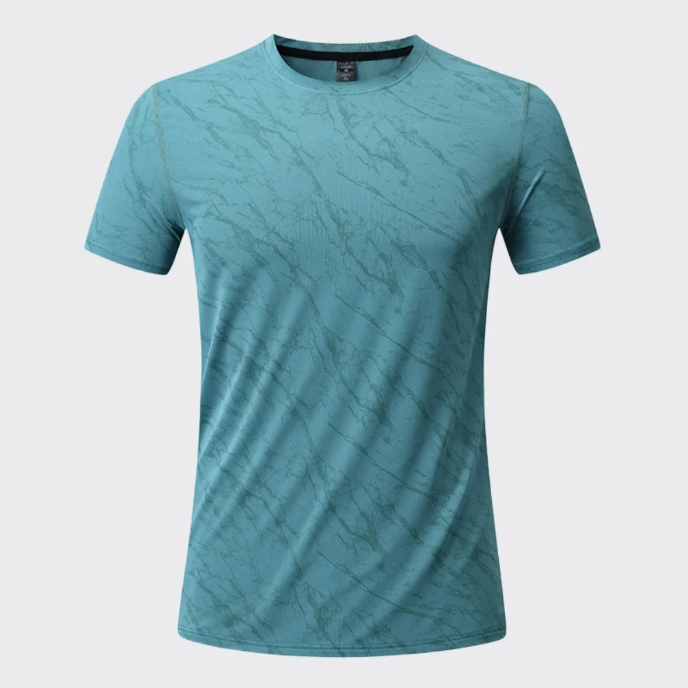 Summer Men's Quick-Dry Fitness T-Shirt Short Sleeve Male Gym Fitness Sports Elastic Tops Man Running Bodybuilding Sweatshi Tee view 3