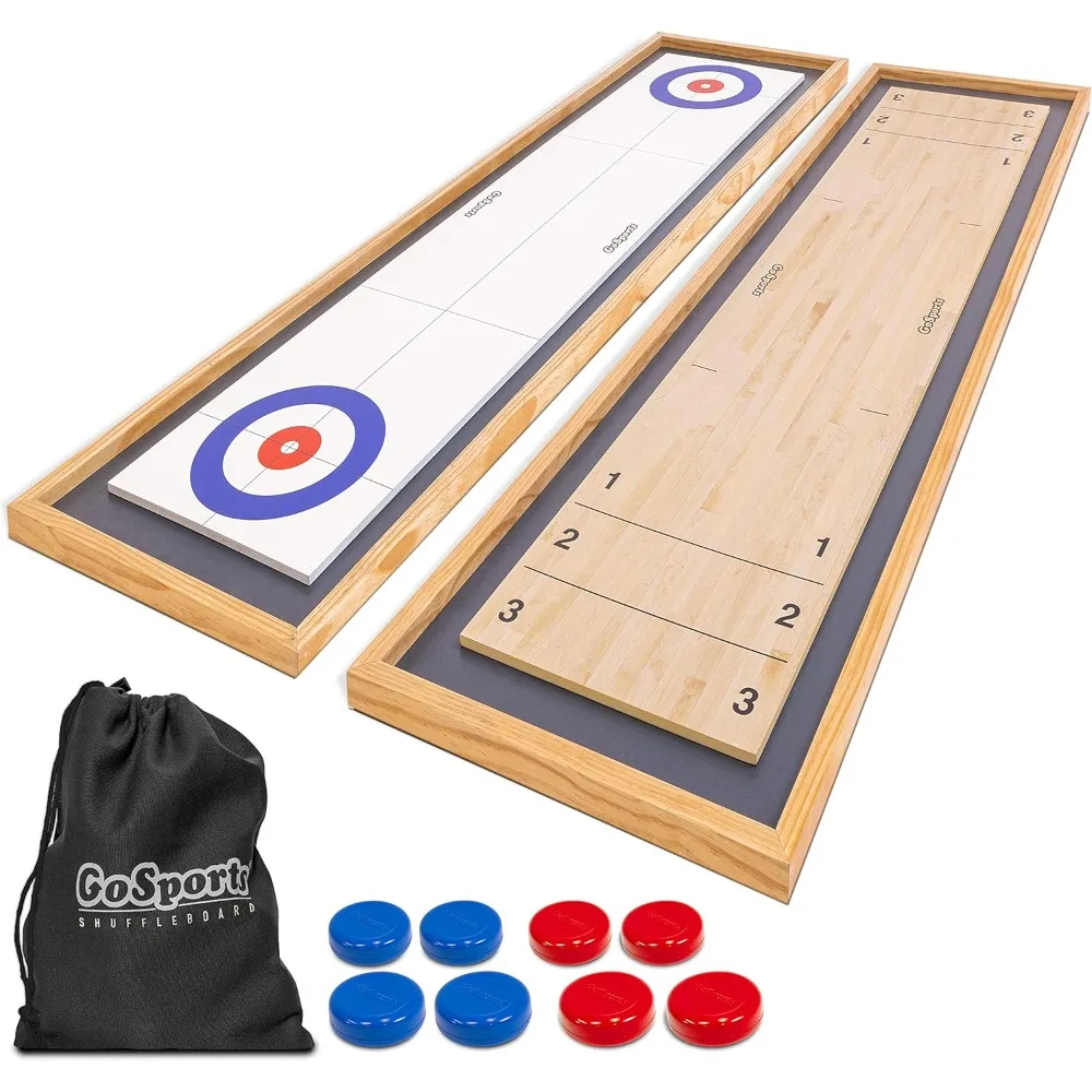 Shuffleboard and Curling 2 in 1 Board Games - Classic Tabletop or Giant Size - Choose Your Style