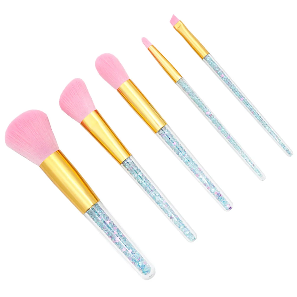 

5 pcs Makeup Brush Set Premium Dense Soft Bristles No Shedding Full Coverage Professional Cosmetics Tools For Women Daily Use