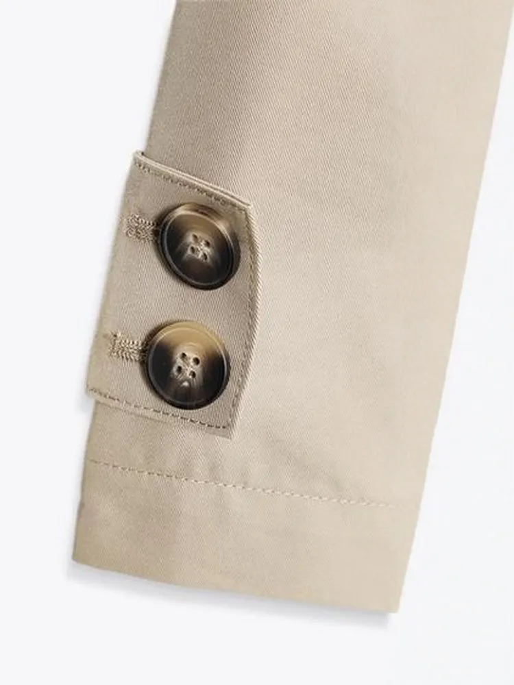 Abrigo cortavientos holgado informal con cinturón y decoración de botones, ropa de abrigo Premium Faion para mujer, novedad de otoño