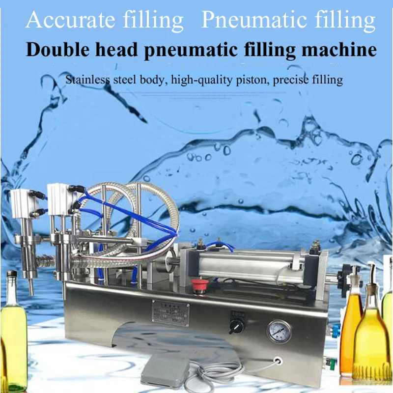 Double Head Semi-automatic Diaphragm Pump Liquid Filling Machine Perfume Juice Essential Oil Liquid Filling Machine