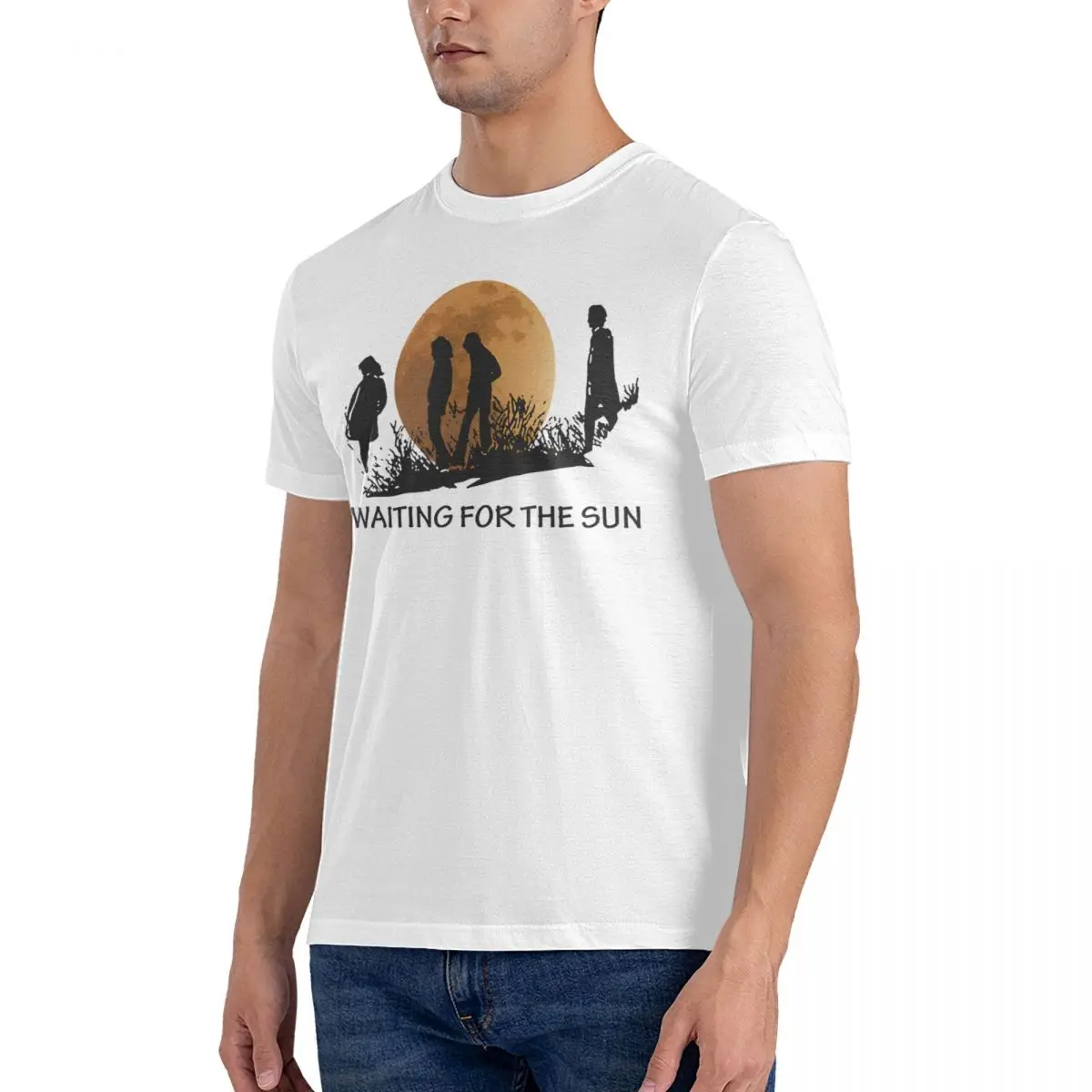 Waiting For Music Men T Shirt The Doorss Novelty Tees Short Sleeve Round Neck T-Shirts Pure Cotton Graphic Tops