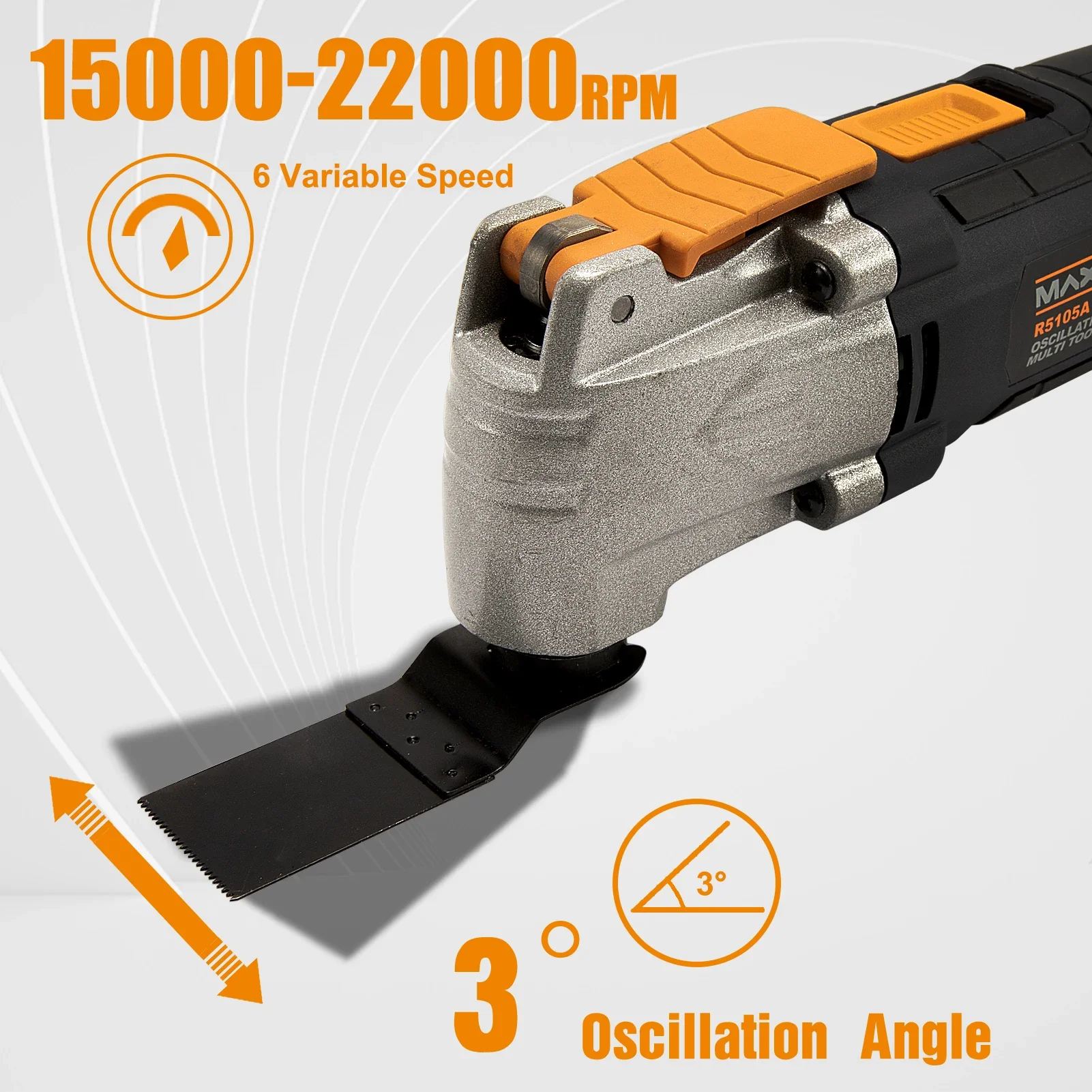 Maxxt 300W Variable Speed Oscillating Multi-Tool for Saw Sanding Polishing Cutting Scraping Cleaning