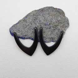 Natural Stone Obsidian Earring Bead,Handmade V-Shape Trendy Double Hole Earrings Accessories For Women 42x35x5mm 8g