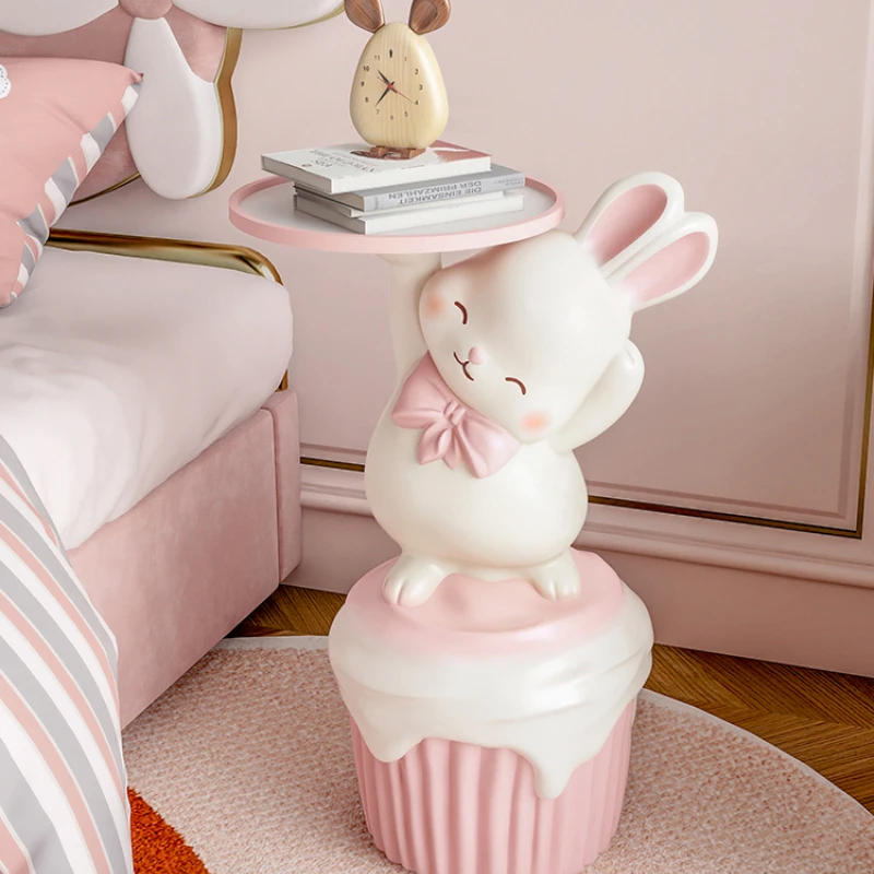 Creative Bunny Large Floor Ornaments Living Room TV Cabinet Beside Sofa Side Table Tray Storage Home Decor Fairy Garden