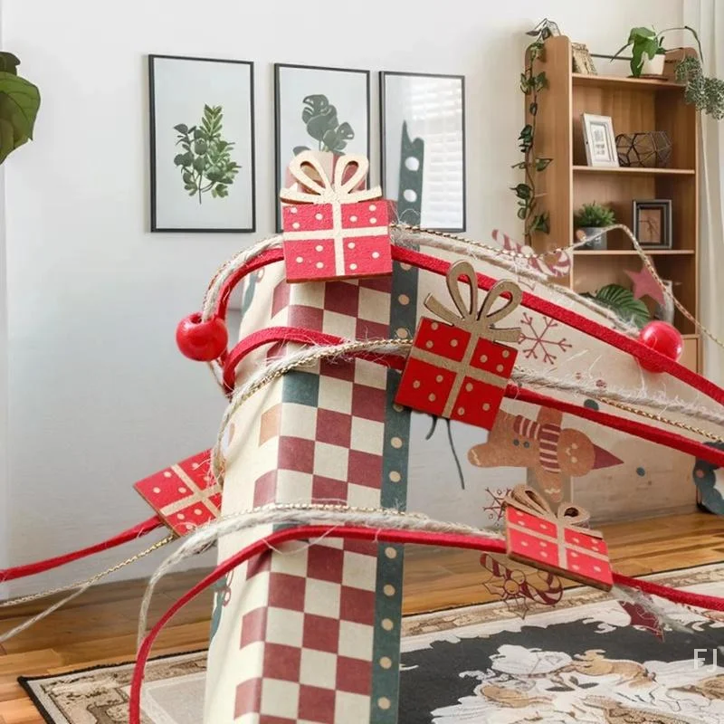 

[YU]Christmas Decoration Ribbon Gold Ornament Holiday Party Decorative Festive Ribbons DIY Ornaments Chrustmas Accessories