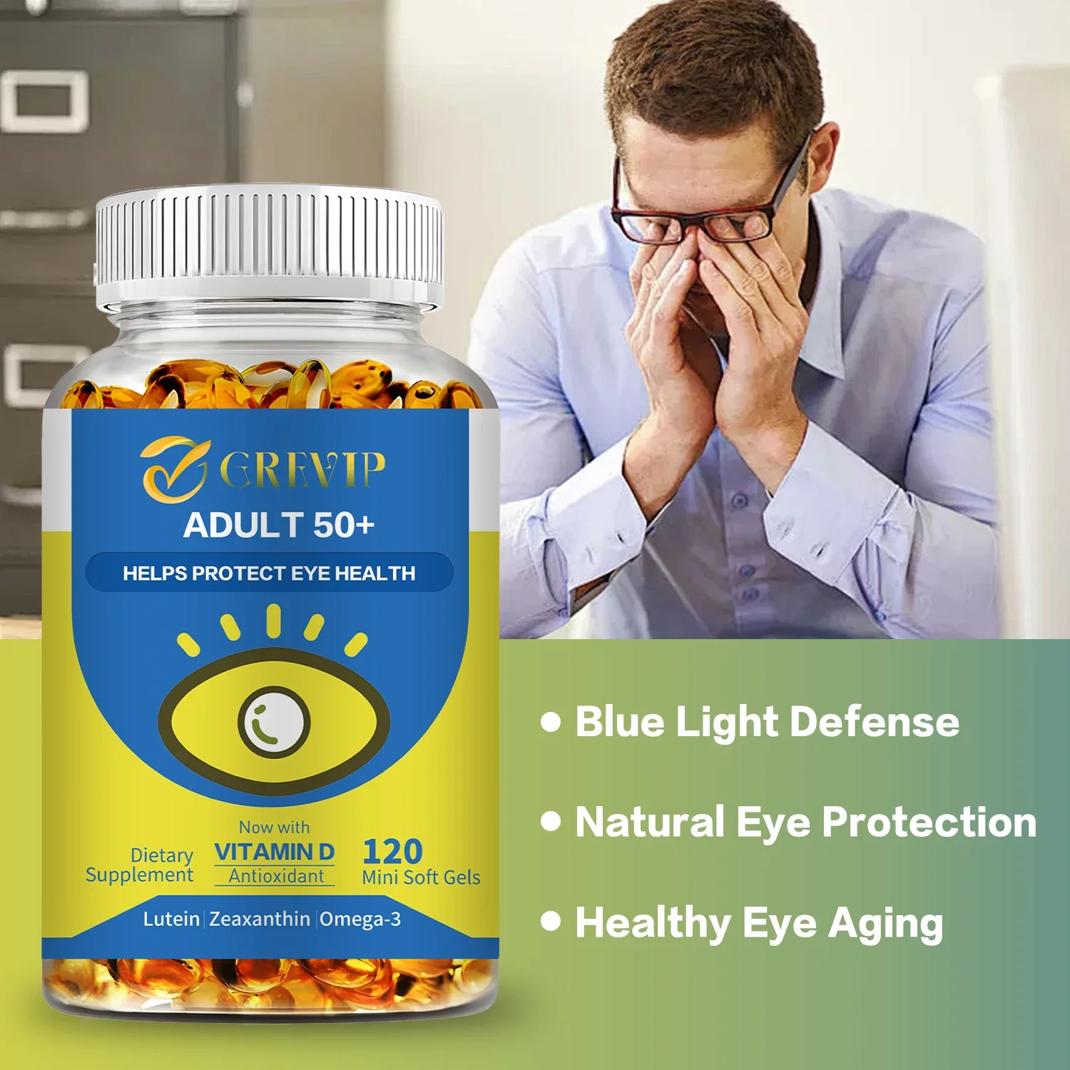 ADULT 50 + Helps Protect Eye Health - Maintain Eye Health, Relieve Dryness, Anti-oxidation