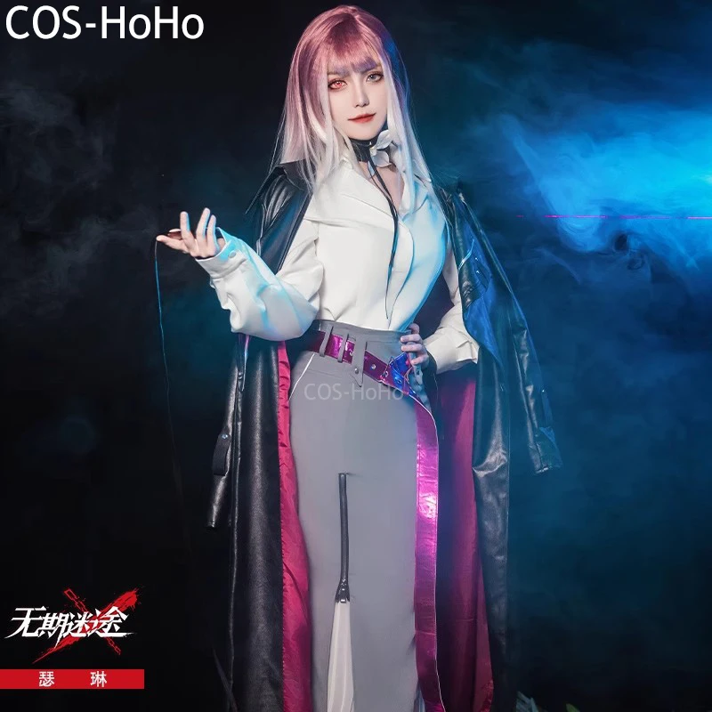 COS-HoHo Anime Path To Nowhere Shalom Game Suit Fishtail Skirt Leather Cosplay Costume Halloween Party Role Play Outfit Women